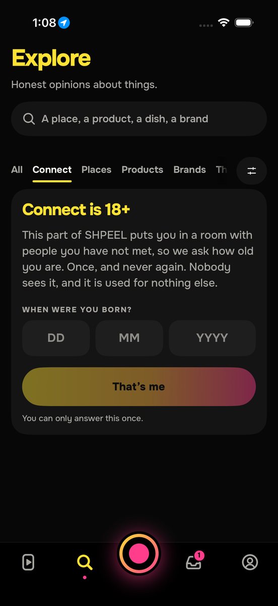 Connect asking for a date of birth before the first plan.